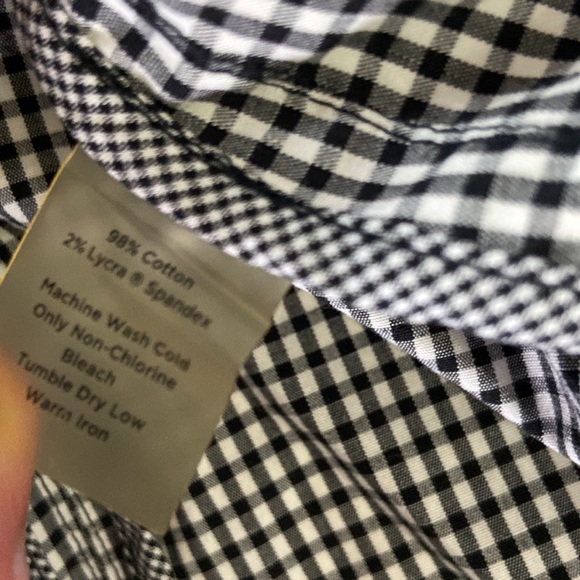 TALBOTS Black White Gingham Stretch Cotton Lightweight Blazer size 8 - Picture 3 of 4